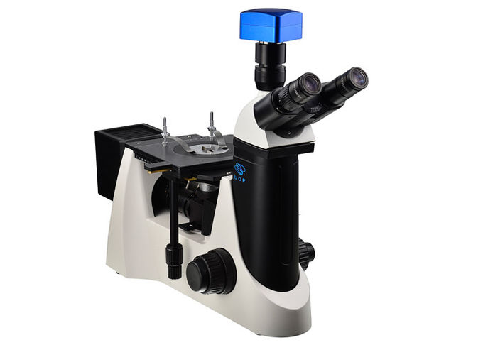 O objetivo metalúrgico 5 do microscópio invertido 80X de Trinocular fura o ocular